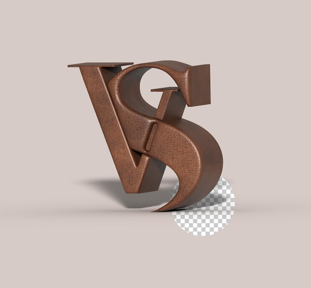 Kostenlose PSD vs company 3d-letter-logo typografisch durchsichtiges psd