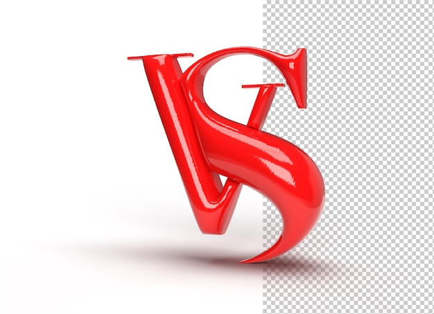 Kostenlose PSD vs versus sign 3d-render-firmenbrief-logo