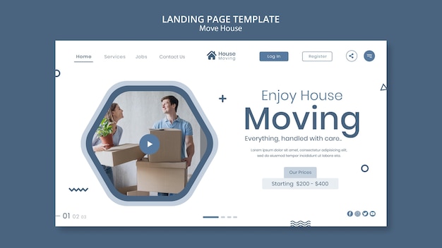 Kostenlose PSD web-vorlage für den umzugsservice