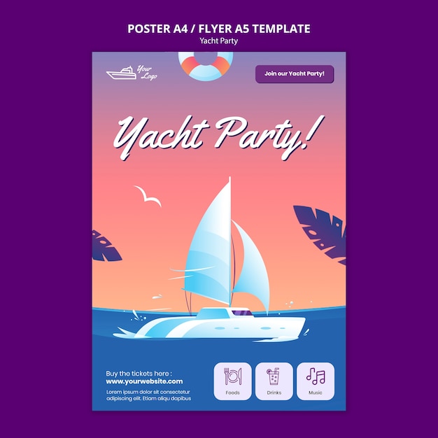 Yacht-Party-Poster-Vorlage