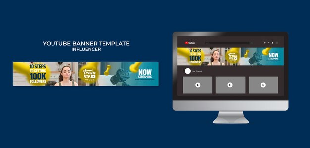 YouTube-Bannervorlage für Medienbeeinflusser und Persönlichkeit