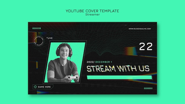 Kostenlose PSD youtube-cover des streaming-konzepts