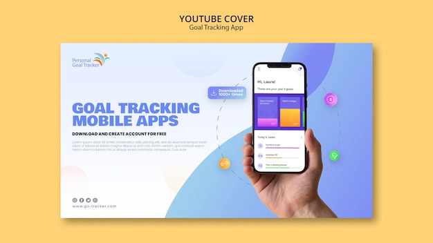 YouTube-Cover-Vorlage für die Zielverfolgungs-App