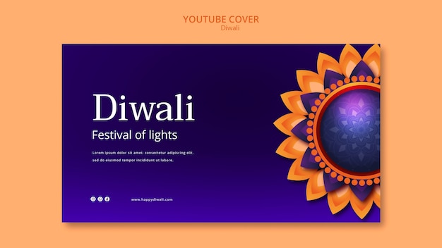 YouTube-Cover-Vorlage für Diwali-Feier