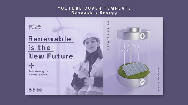 Youtube-Cover-Vorlage für erneuerbare Energien