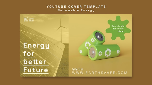 Youtube-Cover-Vorlage für erneuerbare Energien