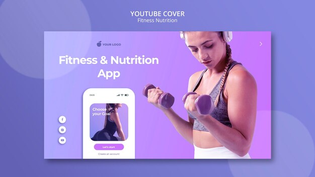 YouTube-Cover-Vorlage für Fitness-Ernährung