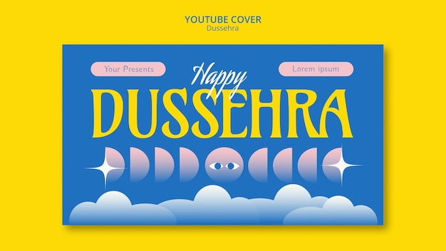 Kostenlose PSD youtube-cover zur dussehra-feier