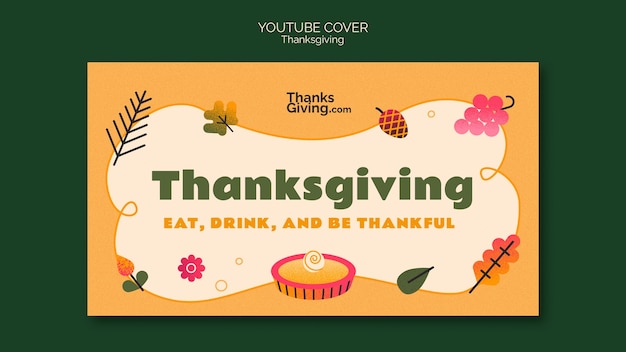 Kostenlose PSD youtube-cover zur thanksgiving-feier