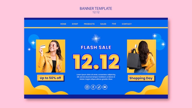 Kostenlose PSD zielseitenvorlage für den winter-flash-verkauf