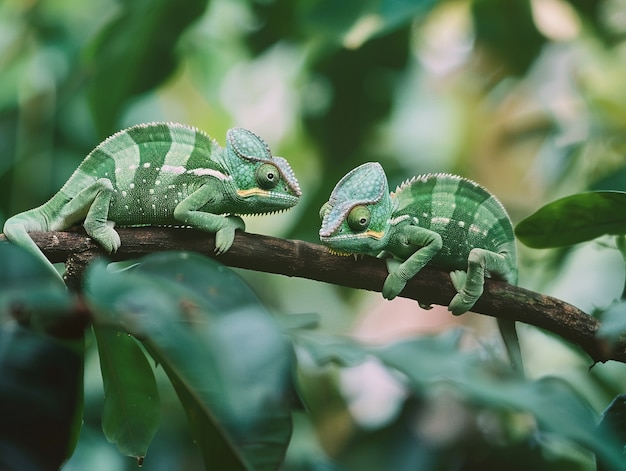 Photo gratuite le beau caméléon dans la nature