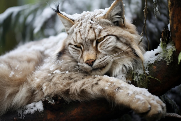 Photo gratuite beau lynx roux dans la nature