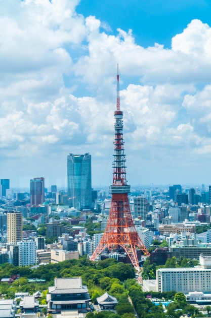 Photo gratuite belle architecture bâtiment dans les toits de la ville de tokyo