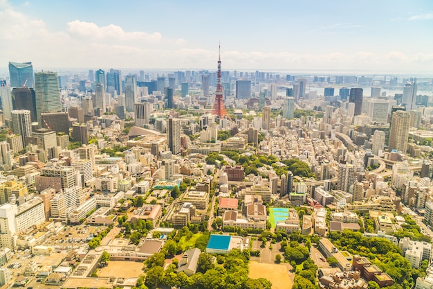 Photo gratuite belle architecture bâtiment tokyo ville avec tokyo tour