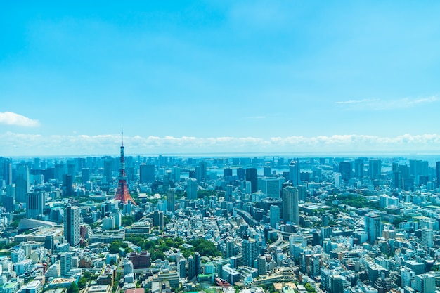 Photo gratuite belle architecture bâtiment tokyo ville avec tokyo tour