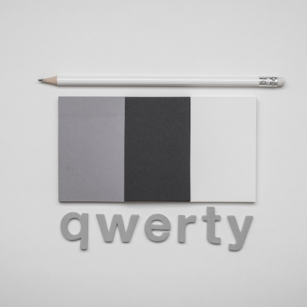 Photo gratuit cartes de visite minimalistes concept de mot qwerty