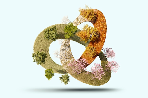 Collage de concept de boucle de saisons