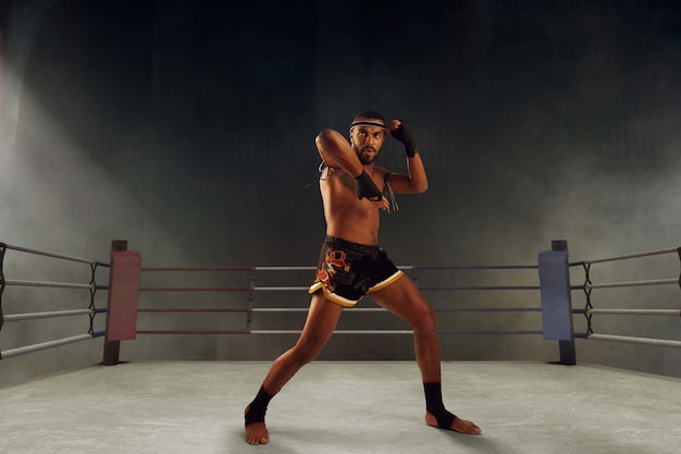 Photo gratuite combattants de boxe thai muay thai