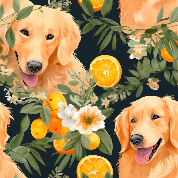 Photo gratuite conception de motifs de chiens de style art numérique