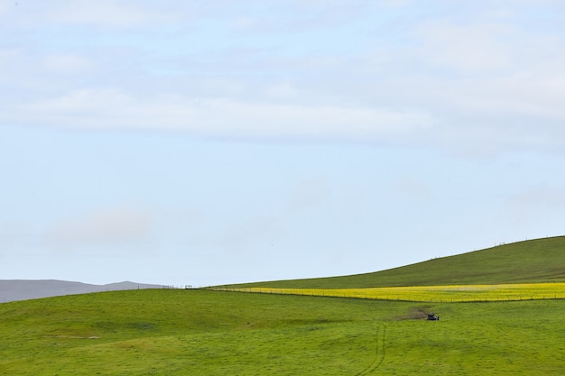 Photo gratuite décor d'une terre de ranch roulant sous le ciel clair à petaluma, californie, usa