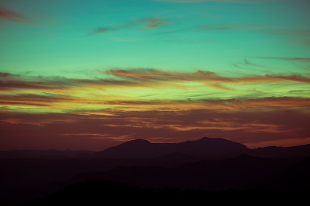 Dégradé de couleurs d'un ciel étonnant