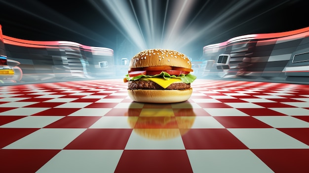 Photo gratuite délicieux burger réaliste