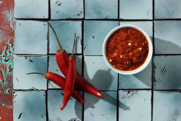 Photo gratuit délicieux repas avec composition de sambal