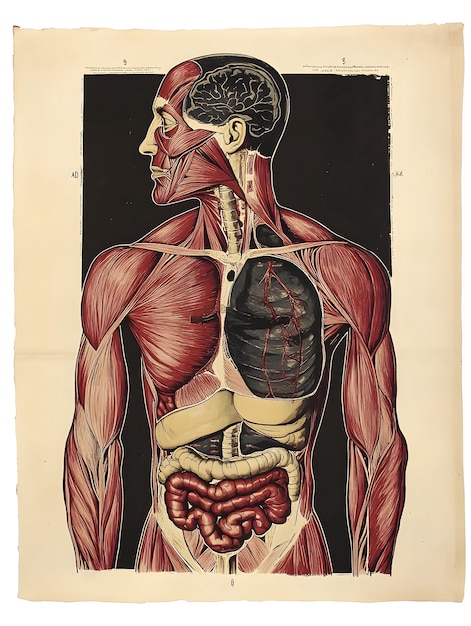 Photo gratuite dessin d'anatomie de style vintage