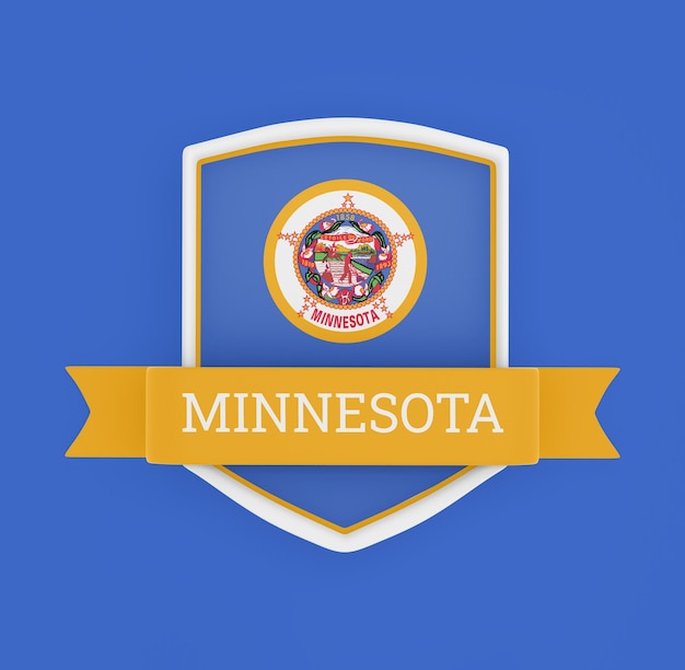 Photo gratuite drapeau du minnesota avec bannière