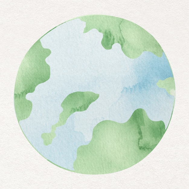 Élément de design aquarelle globe vert