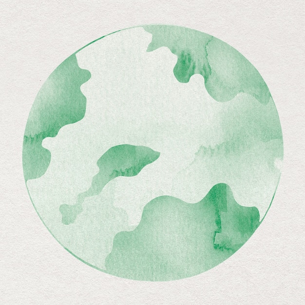 Photo gratuite Élément de design aquarelle globe vert