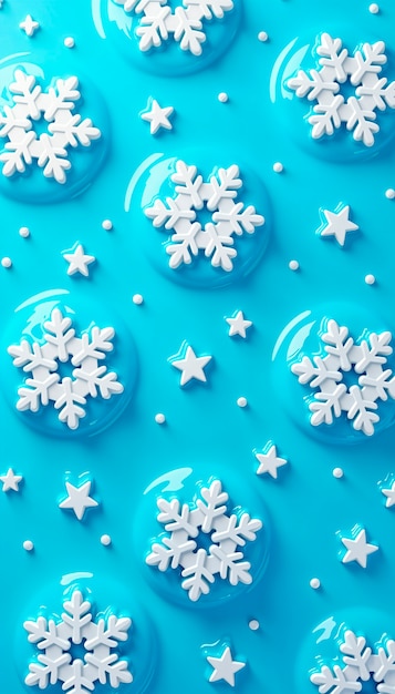 Photo gratuite des flocons de neige en 3d