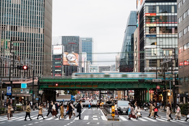 Photo gratuite fond de rue de tokyo moderne