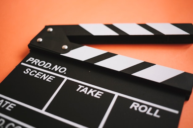 Photo gratuite gros plan, de, clapperboard