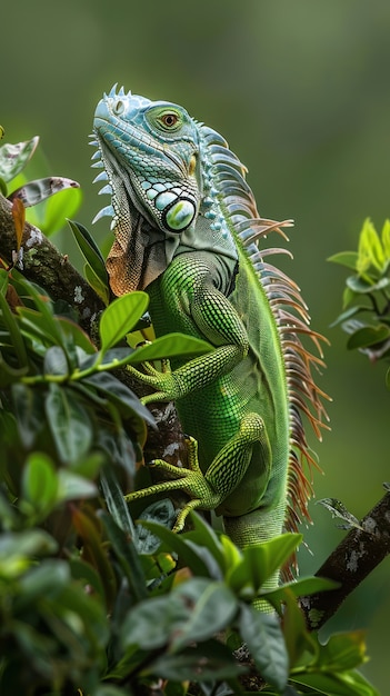 Photo gratuite un gros plan de l'iguane dans la nature