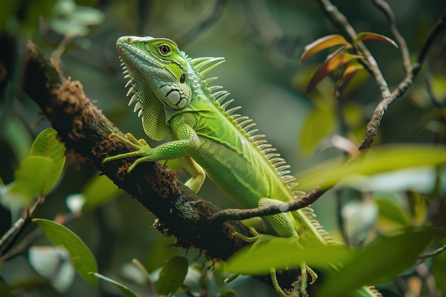 Photo gratuite un gros plan de l'iguane dans la nature