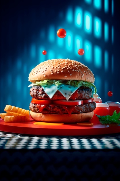 Photo gratuite un hamburger photoréaliste