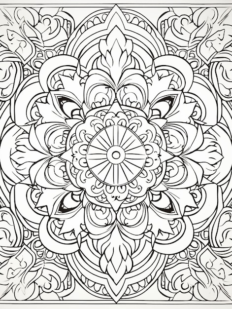 Photo gratuite l'illustration du mandala à la ligne