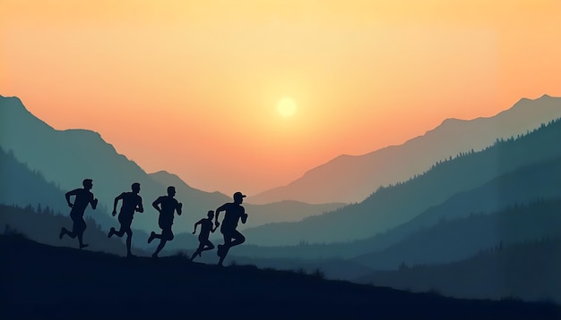 Photo gratuite illustration de personnes qui font du jogging