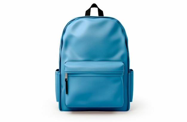 Image de sac d'école bleu sur fond blanc