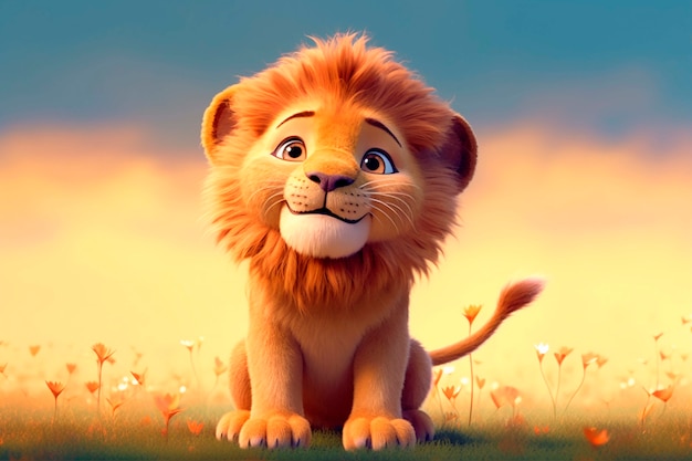 Photo gratuite un lion adorable dans la nature