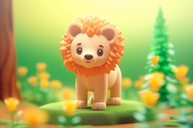 Photo gratuite un lion adorable dans la nature