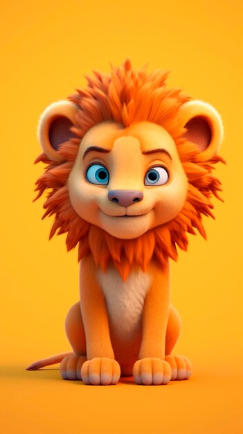 Photo gratuite le lion adorable dans le studio