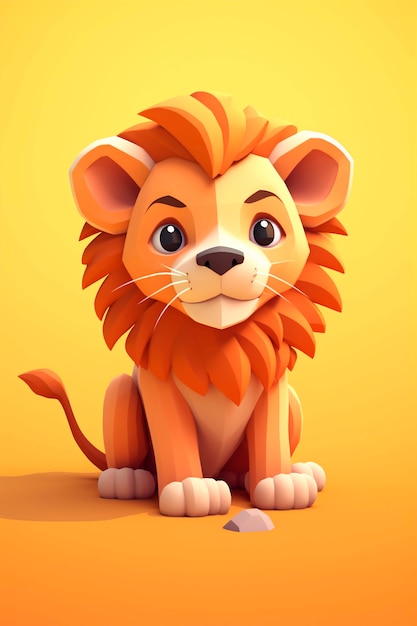 Photo gratuite le lion adorable dans le studio