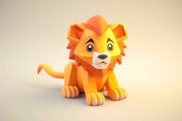 Photo gratuite le lion adorable dans le studio