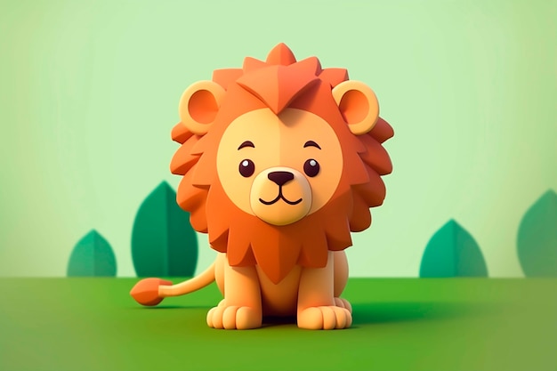 Photo gratuite le lion adorable dans le studio