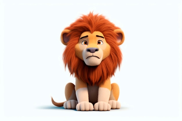 Photo gratuite le lion adorable dans le studio