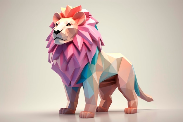 Photo gratuite un lion féroce dans le studio.