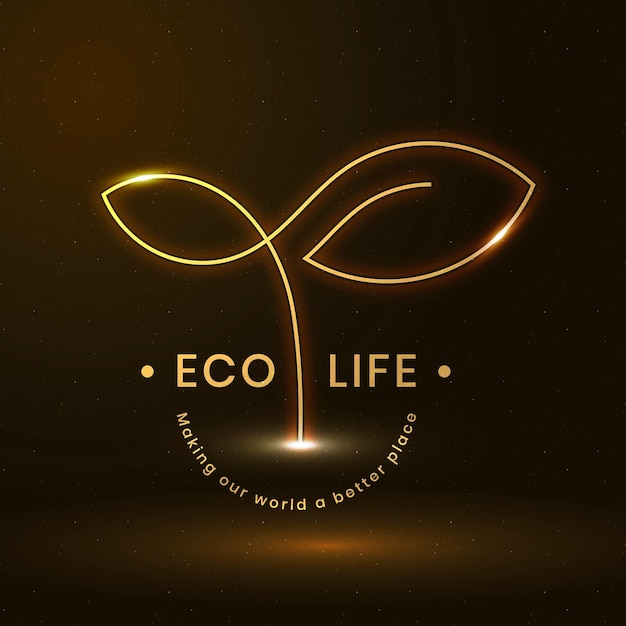 Photo gratuite logo écologique de la vie écologique avec texte