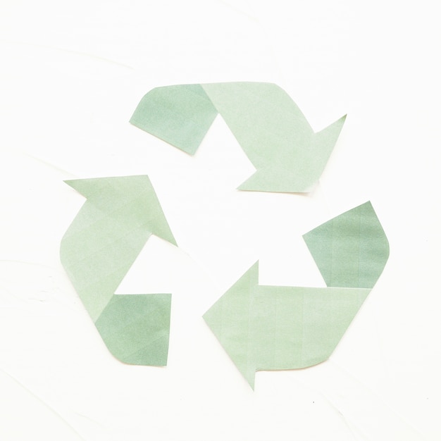 Photo gratuite logo de recyclage de papier vert